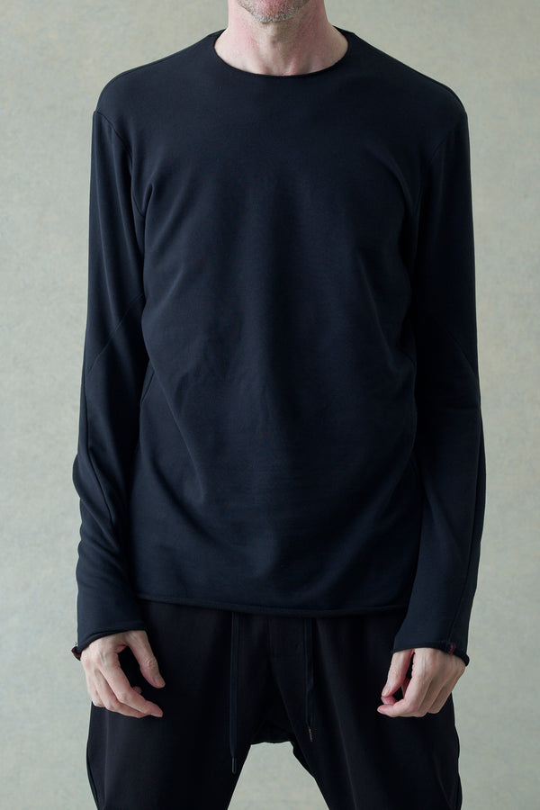 DEVOA knitted long-sleeved T-shirt CSE-3SU3 black